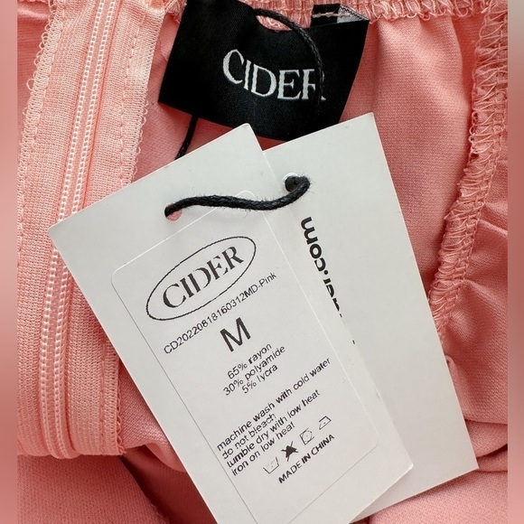 NWT CIDER Pink Ruffle Sleeve Ruched Mini Dress - Picture 5 of 13